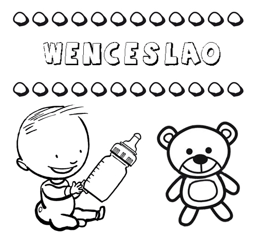 Dibujo del nombre Wenceslao para colorear, pintar e imprimir