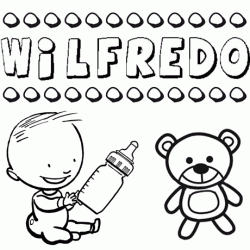 Dibujo del nombre Wilfredo para colorear, pintar e imprimir