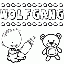 Dibujo del nombre Wolfgang para colorear, pintar e imprimir