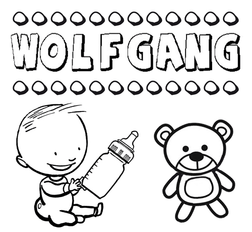 Dibujo del nombre Wolfgang para colorear, pintar e imprimir