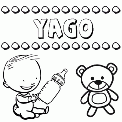 Dibujo del nombre Yago para colorear, pintar e imprimir