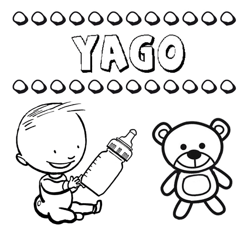 Dibujo del nombre Yago para colorear, pintar e imprimir