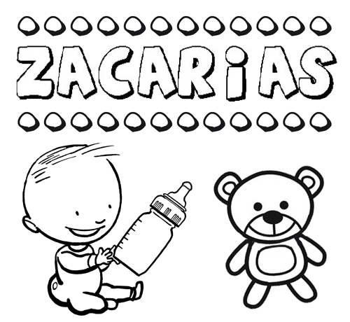 Dibujo del nombre Zacarías para colorear, pintar e imprimir