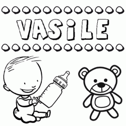 Dibujo del nombre Vasile para colorear, pintar e imprimir