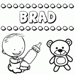 Dibujo del nombre Brad para colorear, pintar e imprimir