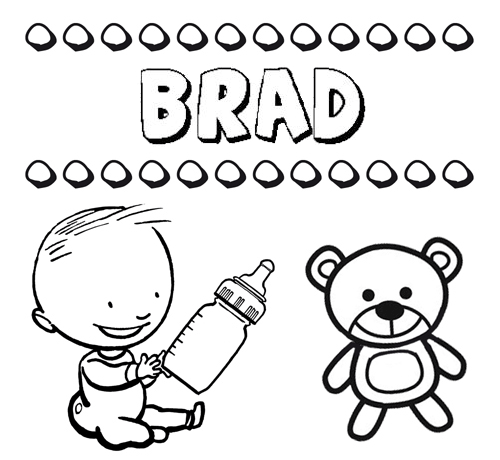 Dibujo del nombre Brad para colorear, pintar e imprimir