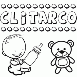 Dibujo del nombre Clitarco para colorear, pintar e imprimir