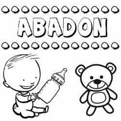 Dibujo del nombre Abadón para colorear, pintar e imprimir
