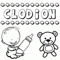 Dibujo del nombre Clodión para colorear, pintar e imprimir