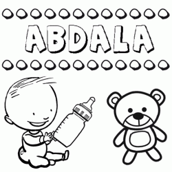 Dibujo del nombre Abdalá para colorear, pintar e imprimir