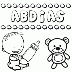 Dibujo del nombre Abdías para colorear, pintar e imprimir