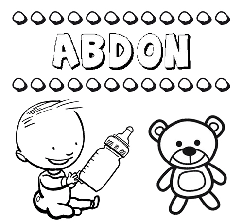 Dibujo del nombre Abdón para colorear, pintar e imprimir