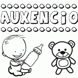 Dibujo del nombre Auxencio para colorear, pintar e imprimir