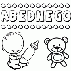 Dibujo del nombre Abédnego para colorear, pintar e imprimir
