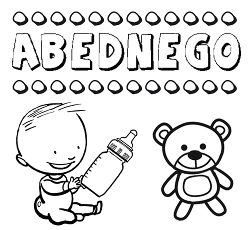 Dibujo del nombre Abédnego para colorear, pintar e imprimir
