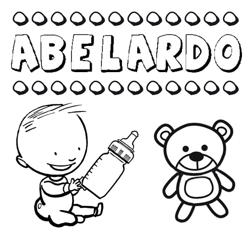 Dibujo del nombre Abelardo para colorear, pintar e imprimir