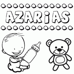 Dibujo del nombre Azarías para colorear, pintar e imprimir