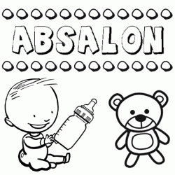Dibujo del nombre Absalon para colorear, pintar e imprimir