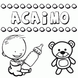 Dibujo del nombre Acaimo para colorear, pintar e imprimir