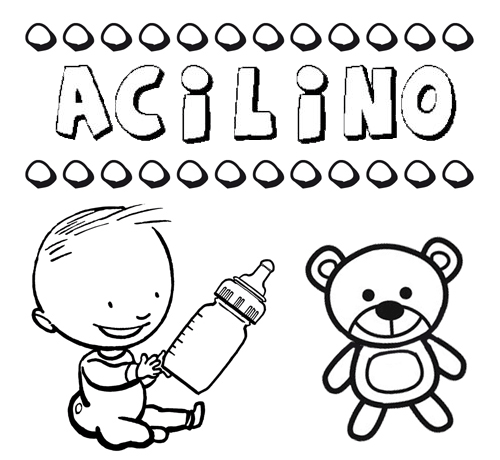 Dibujo del nombre Acilino para colorear, pintar e imprimir