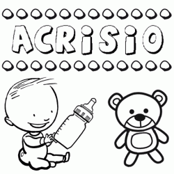 Dibujo del nombre Acrisio para colorear, pintar e imprimir