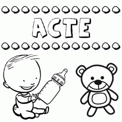 Dibujo del nombre Acte para colorear, pintar e imprimir