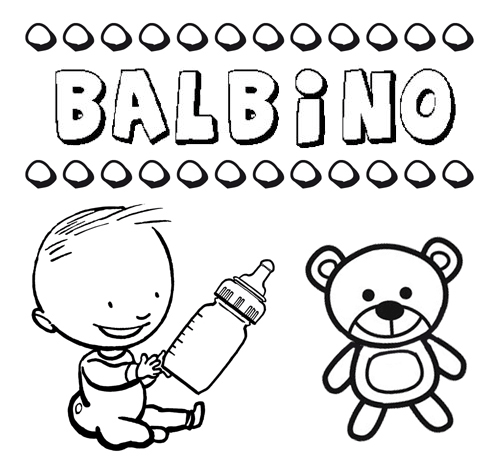 Dibujo del nombre Balbino para colorear, pintar e imprimir