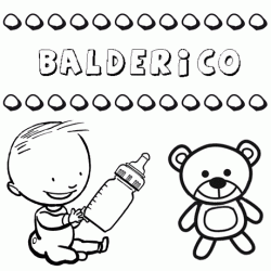 Dibujo del nombre Balderico para colorear, pintar e imprimir