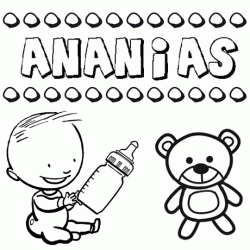 Dibujo del nombre Ananias para colorear, pintar e imprimir