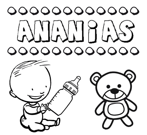 Dibujo del nombre Ananias para colorear, pintar e imprimir