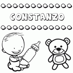 Dibujo del nombre Constanzo para colorear, pintar e imprimir