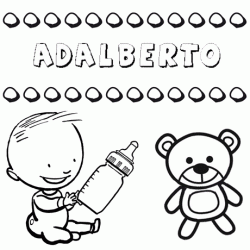 Dibujo del nombre Adalberto para colorear, pintar e imprimir