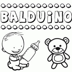 Dibujo del nombre Balduino para colorear, pintar e imprimir