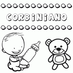 Dibujo del nombre Corbiniano para colorear, pintar e imprimir