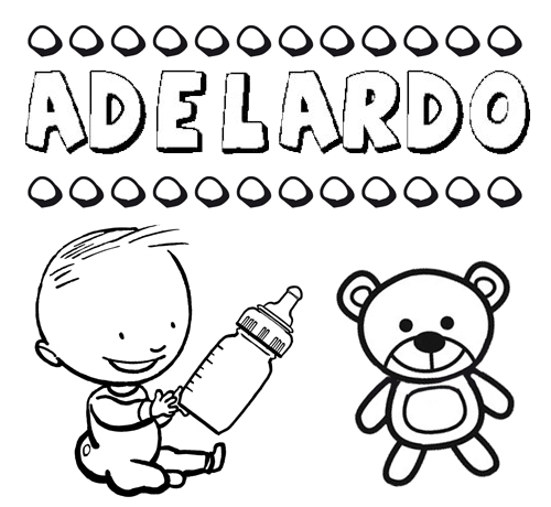 Dibujo del nombre Adelardo para colorear, pintar e imprimir
