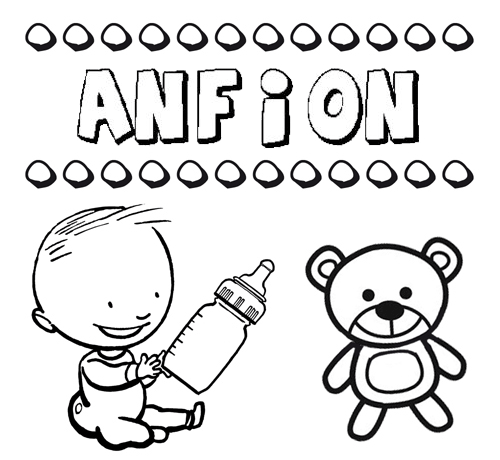 Dibujo del nombre Anfion para colorear, pintar e imprimir