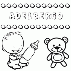 Dibujo del nombre Adelbergo para colorear, pintar e imprimir