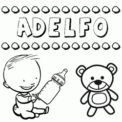 Dibujo del nombre Adelfo para colorear, pintar e imprimir