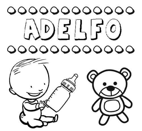 Dibujo del nombre Adelfo para colorear, pintar e imprimir