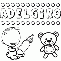 Dibujo del nombre Adelgiro para colorear, pintar e imprimir