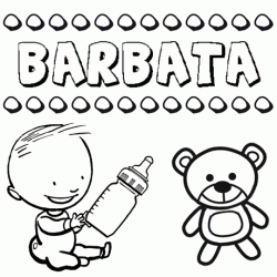Dibujo del nombre Barbata para colorear, pintar e imprimir
