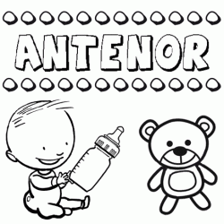 Dibujo del nombre Antenor para colorear, pintar e imprimir
