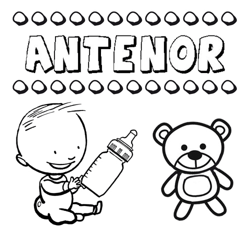 Dibujo del nombre Antenor para colorear, pintar e imprimir