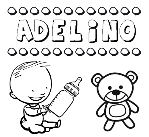 Dibujo del nombre Adelino para colorear, pintar e imprimir