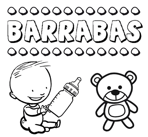Dibujo del nombre Barrabás para colorear, pintar e imprimir