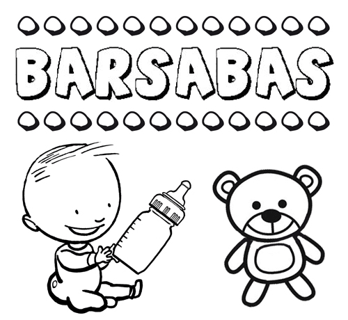 Dibujo del nombre Barsabás para colorear, pintar e imprimir