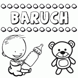 Dibujo del nombre Baruch para colorear, pintar e imprimir