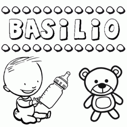 Dibujo del nombre Basilio para colorear, pintar e imprimir