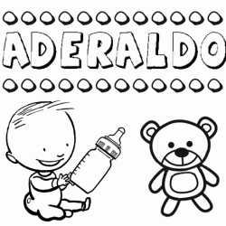 Dibujo del nombre Aderaldo para colorear, pintar e imprimir
