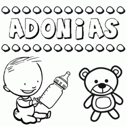 Dibujo del nombre Adonias para colorear, pintar e imprimir